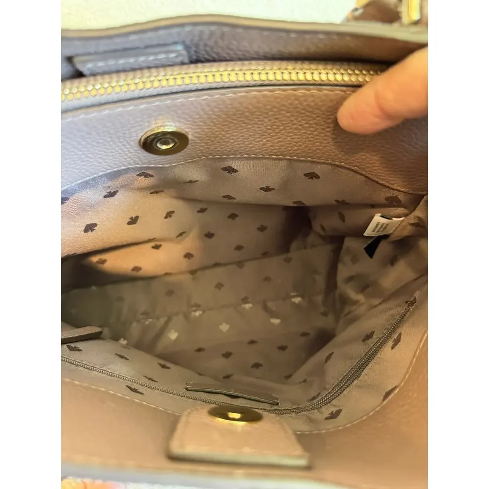 Kate Spade New York Pebbled Leather Snakeskin Trim Tote Purse Shoulder Bag